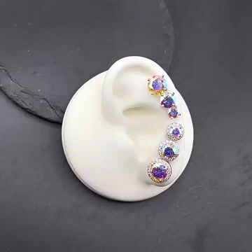 S925 Colorful Moissanite Laser Stud Earrings VVS - TONGSHOP