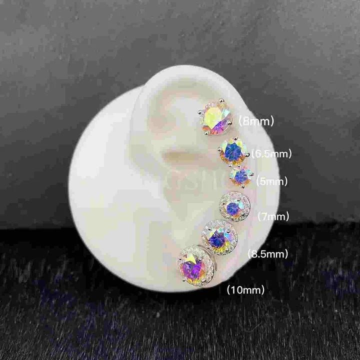S925 Colorful Moissanite Laser Stud Earrings VVS - TONGSHOP