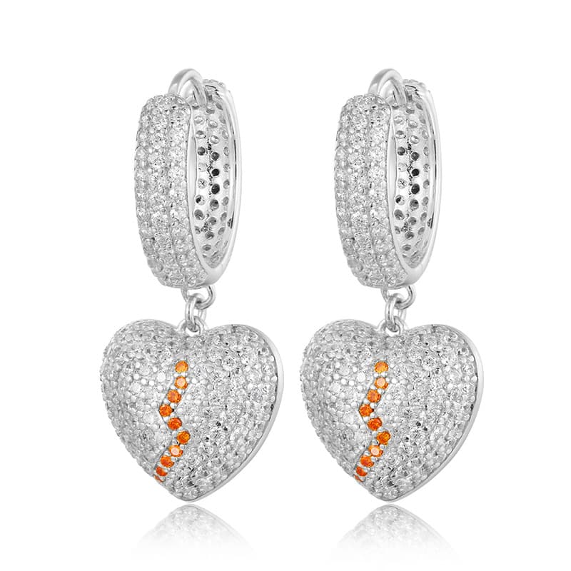 S925 Heartbreak Diamond Stud Earrings - TONGSHOP