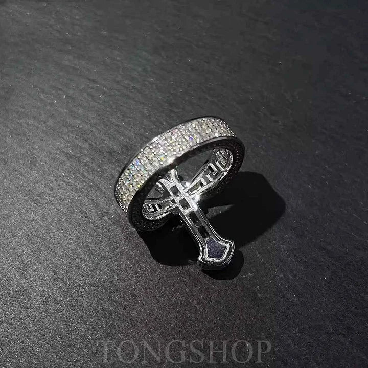 S925 Moissanite Cross Ring - TONGSHOP