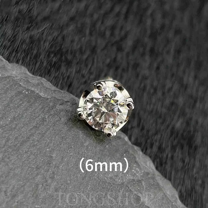 S925 Moissanite Crown Earrings 80 points Four - Claw Rock Candy - TONGSHOP