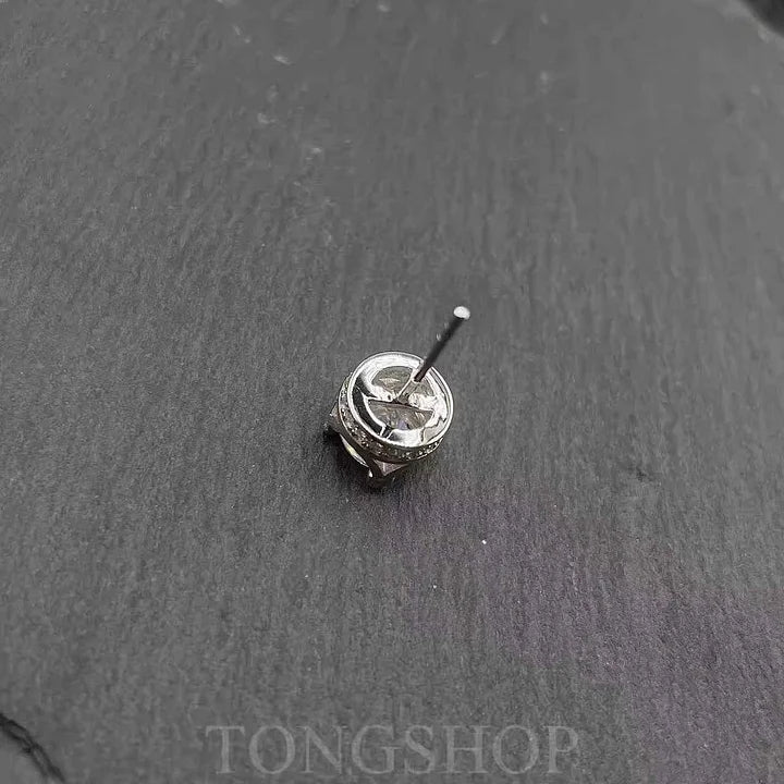 S925 Moissanite Crown Earrings 80 points Four - Claw Rock Candy - TONGSHOP