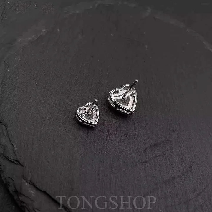 S925 Moissanite Heart - Shaped Rock Candy Earrings Love - TONGSHOP