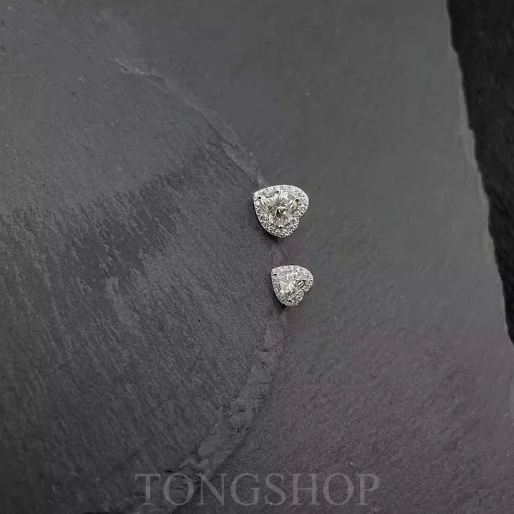S925 Moissanite Heart - Shaped Rock Candy Earrings Love - TONGSHOP