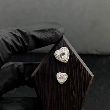 S925 Moissanite Heart - Shaped Rock Candy Earrings Love - TONGSHOP
