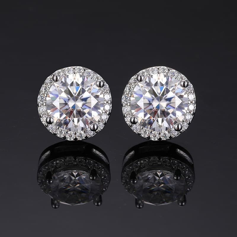 S925 Moissanite Magnetic Stud Earrings - TONGSHOP