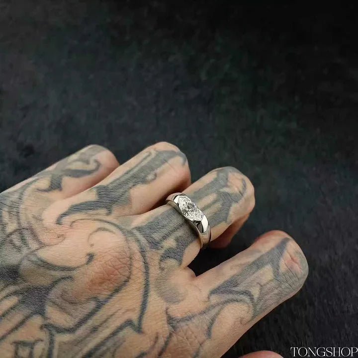 S925 Moissanite Marquise Ring With Adjustable Opening - TONGSHOP