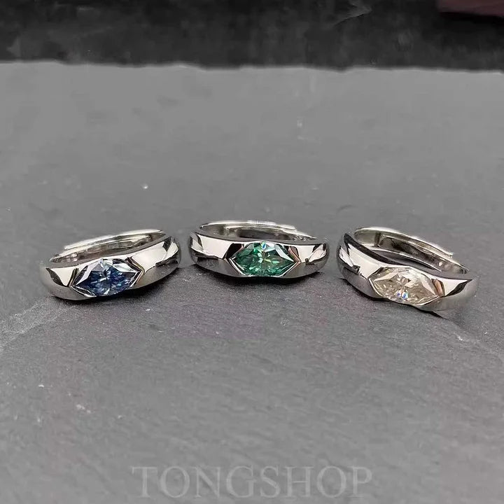 S925 Moissanite Marquise Ring With Adjustable Opening - TONGSHOP