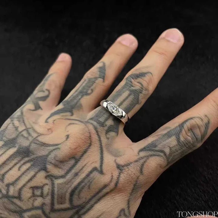 S925 Moissanite Marquise Ring With Adjustable Opening - TONGSHOP