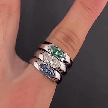 S925 Moissanite Marquise Ring With Adjustable Opening - TONGSHOP