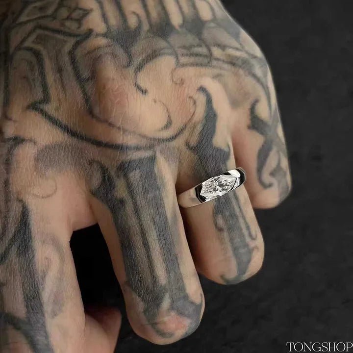 S925 Moissanite Marquise Ring With Adjustable Opening - TONGSHOP