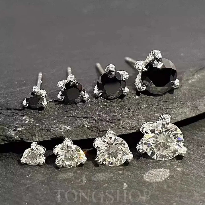 S925 VVS Moissanite Dragon Claw Earrings White Black - TONGSHOP