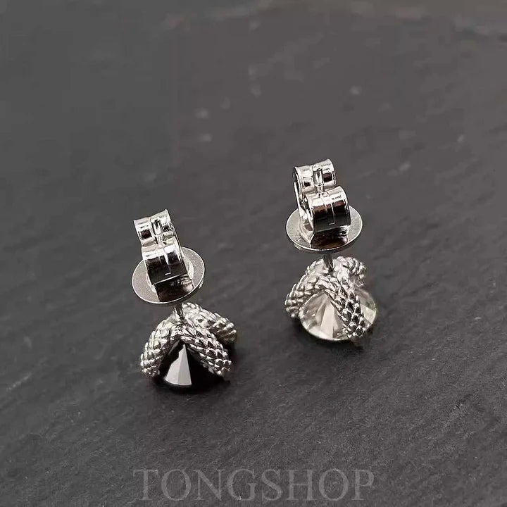 S925 VVS Moissanite Dragon Claw Earrings White Black - TONGSHOP