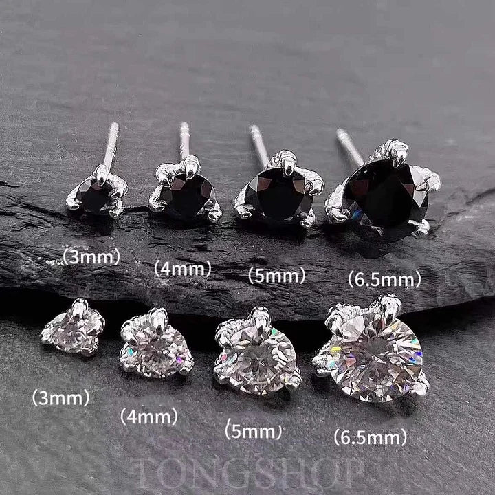 S925 VVS Moissanite Dragon Claw Earrings White Black - TONGSHOP