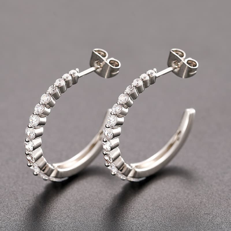 S925 VVS Moissanite Earrings in 18K Gold Plating for Hip - Hop Style - TONGSHOP