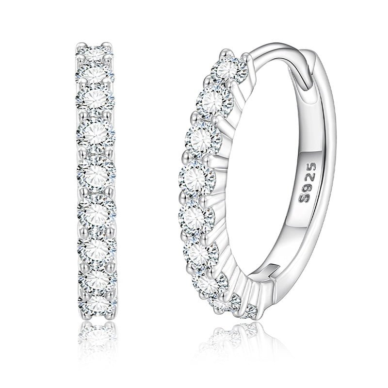 S925 VVS Moissanite Hip - Hop Earrings in 18K Gold - TONGSHOP