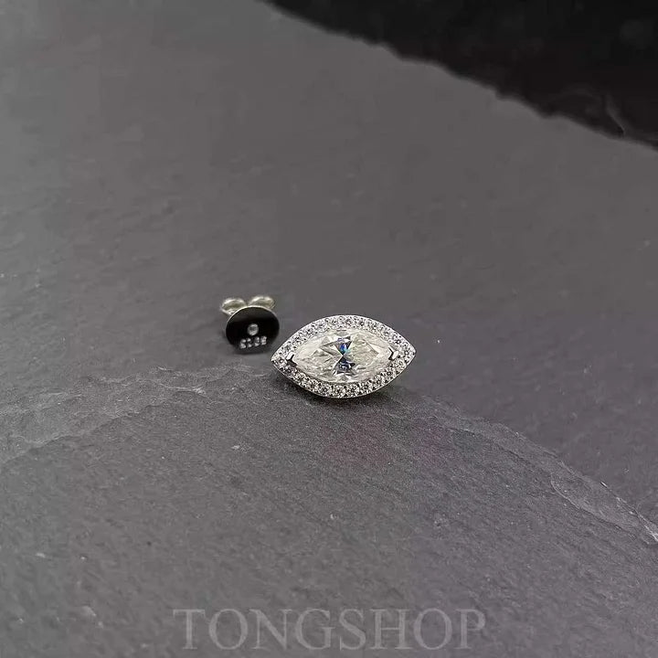 S925 VVS Moissanite Marquise 1 Carat Earrings Marquise Diamond - TONGSHOP