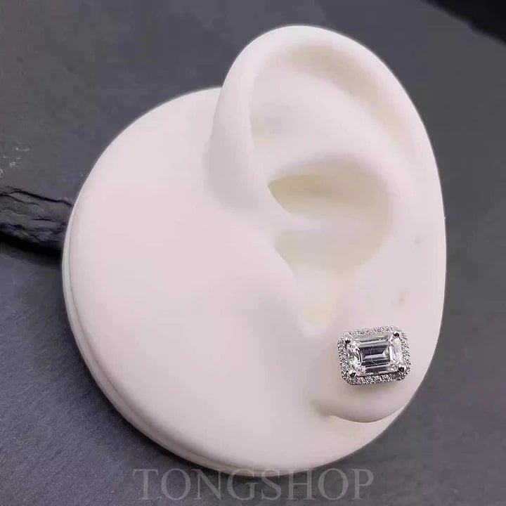S925 VVS Moissanite T Square Earrings - TONGSHOP
