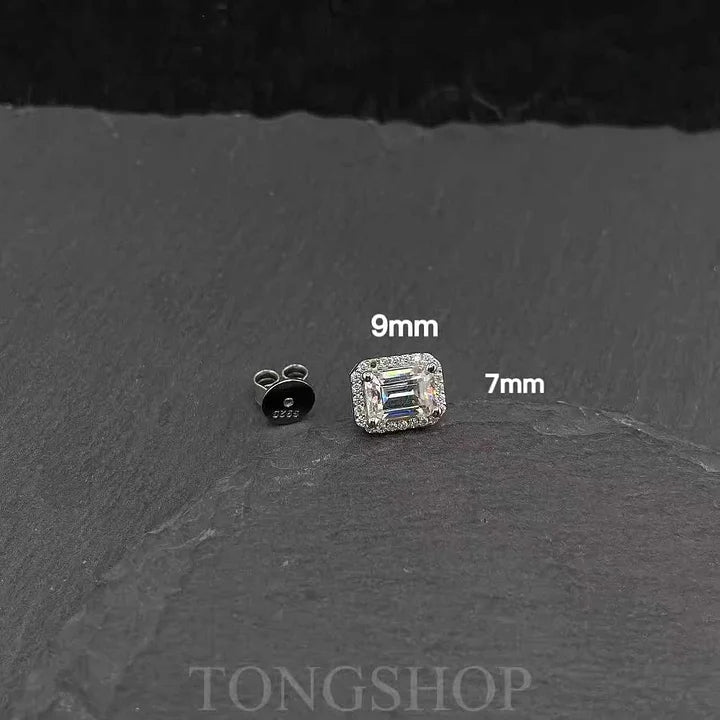 S925 VVS Moissanite T Square Earrings - TONGSHOP