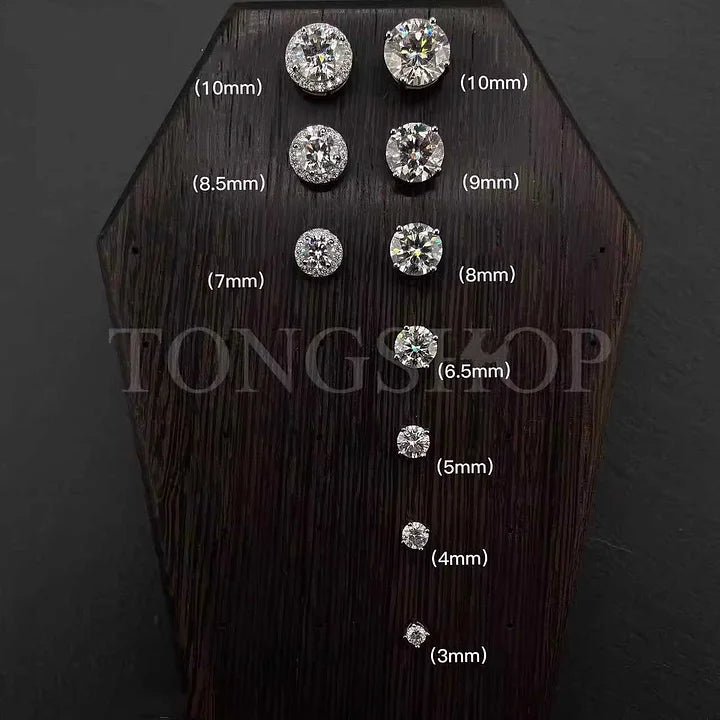 S925 VVSMoissanite Earrings Four - Prong Rock Candy - TONGSHOP