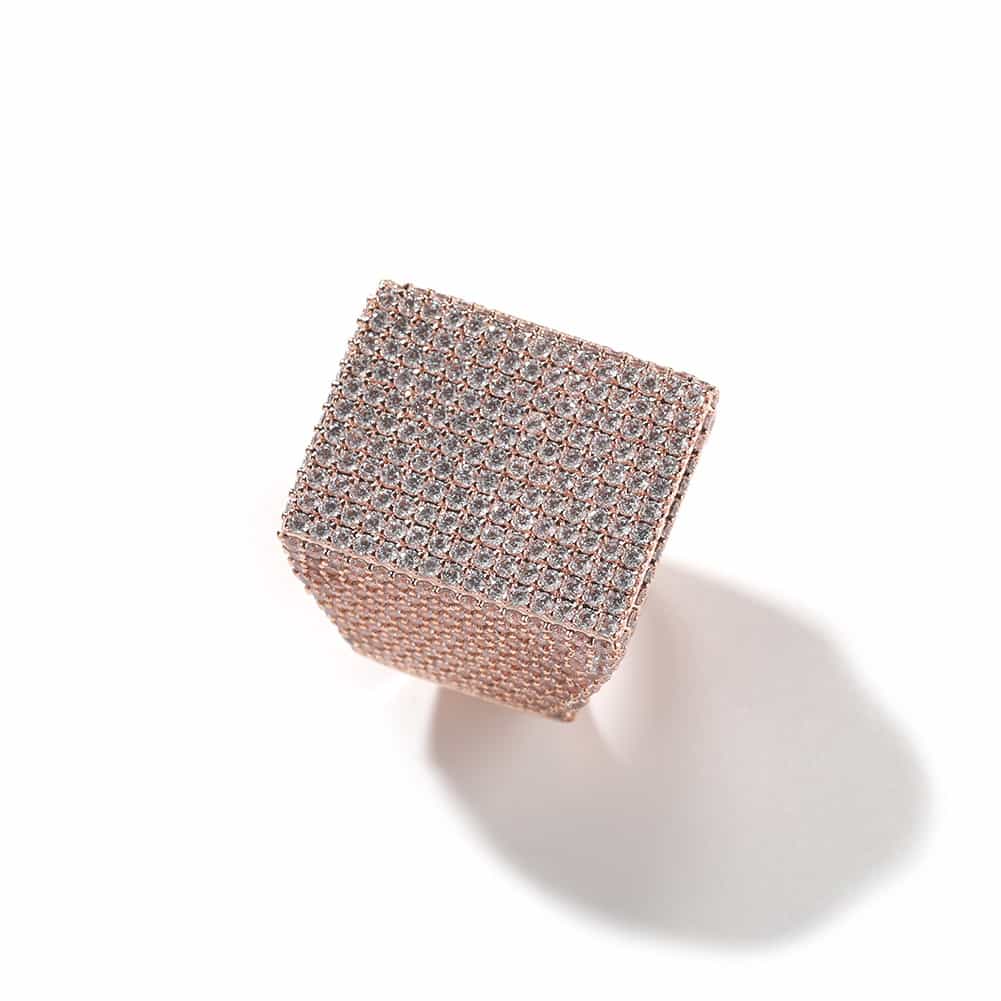 Silver Square Diamond Men's Ring in 18K Gold Finish - TONGSHOP