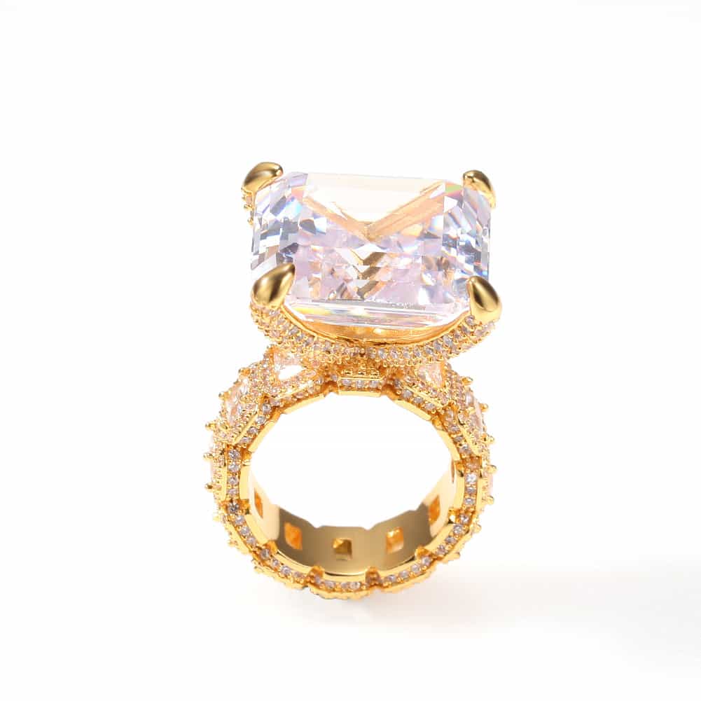 Vintage Gold - Plated Diamond Hip - Hop Ring - TONGSHOP