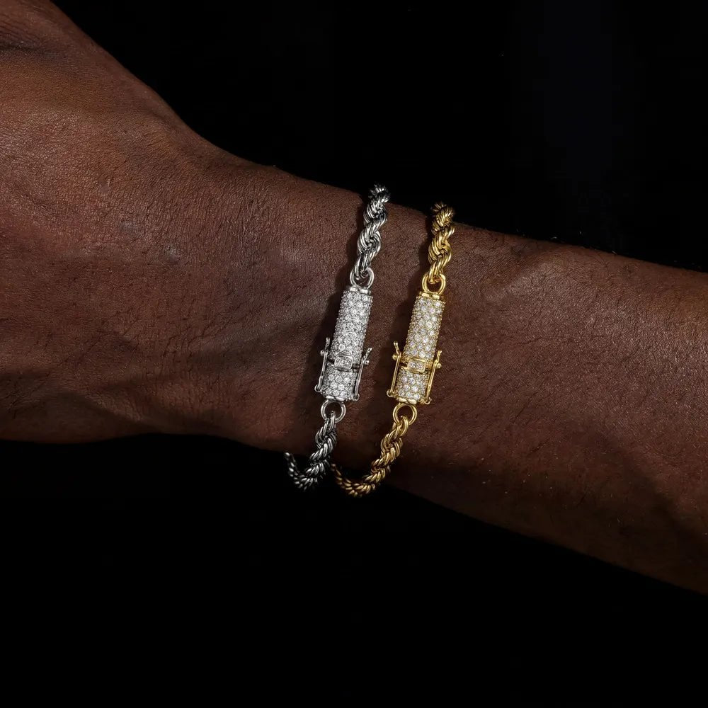 VVS Moissanite Rope Bracelet - 6mm - TONGSHOP / Length:16 / Length:18