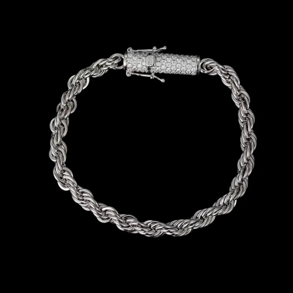 VVS Moissanite Rope Bracelet - 6mm - TONGSHOP / Length:16 / Length:18