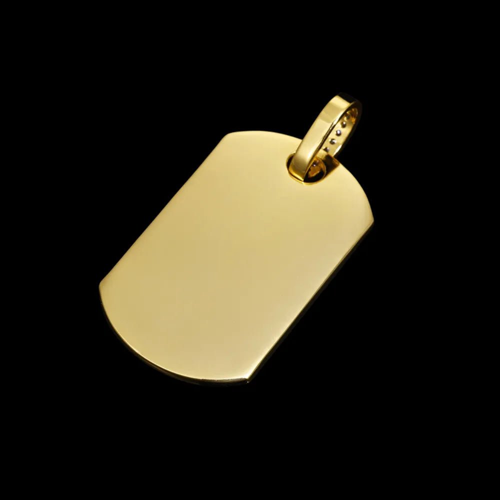 Wave Pattern Dog Tag Solid Custom Photo Pendant - 30mm - TONGSHOP / Length:16 / Length:18